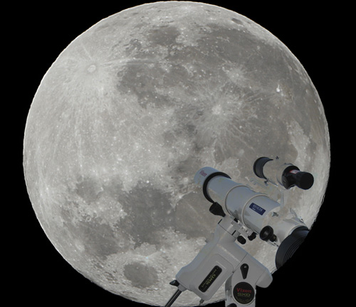 天体望遠鏡で月を狙う