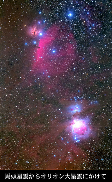 オリオン座の馬頭星雲からM42