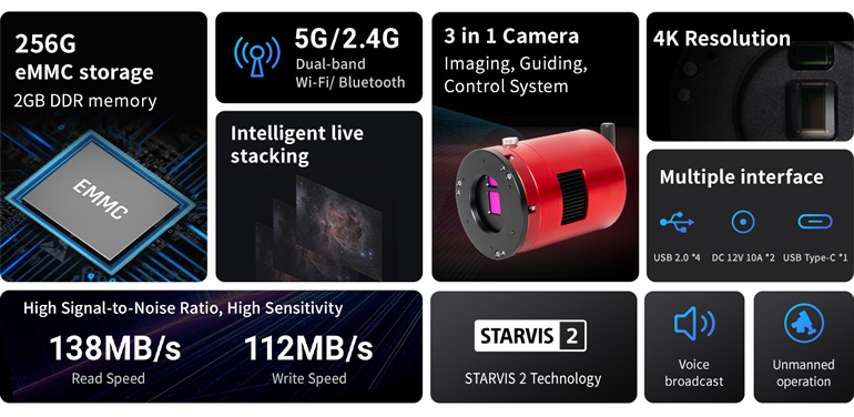 ZWO ASI 585MM Air（ASIAIR/ガイドチップ搭載/モノクロ冷却モデル