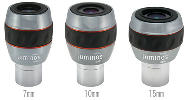 Luminos アイピース (31.7mm)［左から7mm/10mm/15mm］