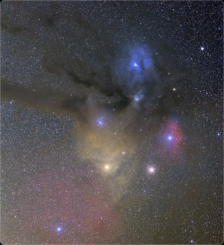 「アンタレス付近のカラフルな星雲」