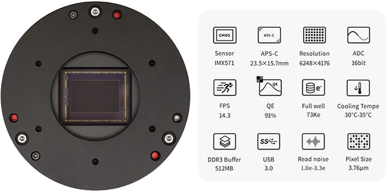 ZWO NEW ASI 2600MM Pro（DDR3バッファメモリ内蔵/モノクロ/冷却