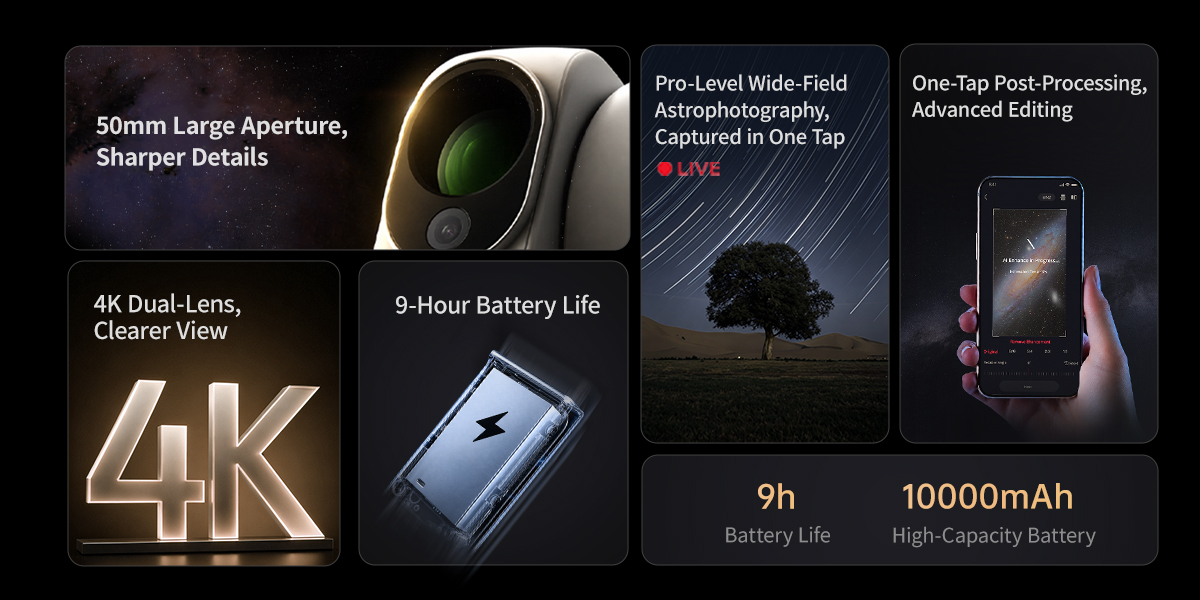 5つの大きなアップグレード。ひとつのパワフルな新しいSeestar。