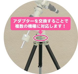 アダプター(別売)を交換することで複数の機種に対応します！