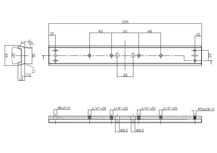 笠井トレーディング L335mm標準規格アリガタ金具 ネイチャー